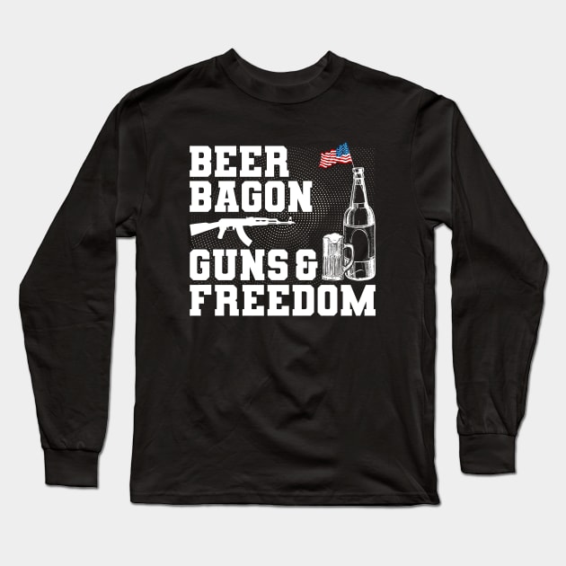 Beer Bagon Guns and Freedom Long Sleeve T-Shirt by Hassler88